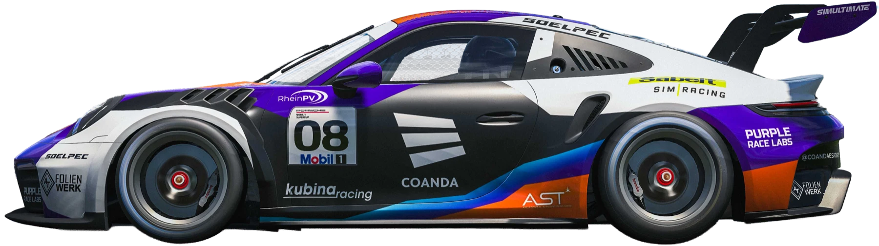 Porsche 911 GT3 Cup (992) im Design von Kubina Racing und Coanda Esports